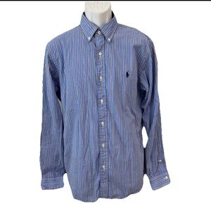 Ralph Lauren Men's Striped Button-Down Shirt, Size Large, Long Sleeve, Cotton